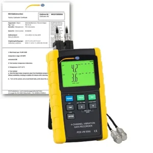 Acelerômetro PCE-VM 5000-ICA Inclui certificado de calibração ISO