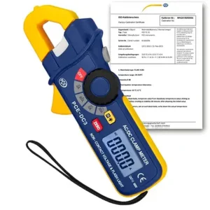 Alicate amperímetro PCE-DC3-ICA Inclui certificado de calibração ISO