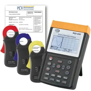 Analisador de redes elétricas PCE-830-1-ICA inclui certificado de calibração ISO
