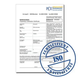 Certificado de calibração ISO CAL-SL