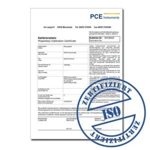 Certificado de calibração ISO para CO2