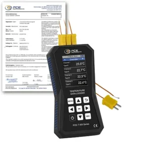 Data logger de temperatura de 4 canais PCE-T 420-ICA incl. certificado de calibração ISO