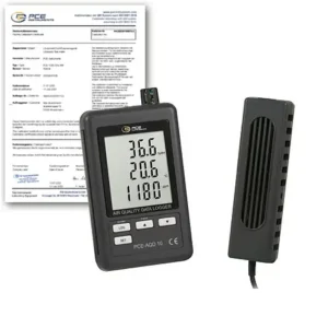 Data logger PCE-AQD 10-ICA inclui certificado de calibração ISO