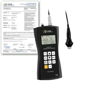 Medidor de condutividade para metais PCE-COM 20-ICA incl. certificado de calibração ISO