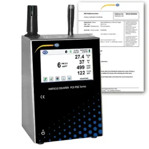 Medidor de partículas PCE-PQC 23EU inclui certificado de calibración