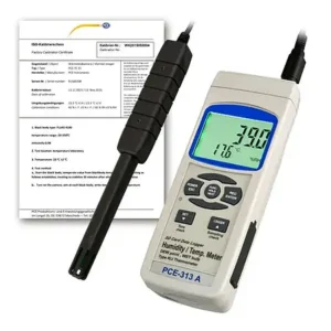 Medidor de ponto de orvalho PCE-313A-ICA inclui certificado de calibração ISO