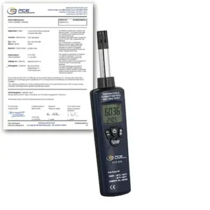 Medidor de ponto de orvalho PCE-555-ICA incl. certificado de calibração ISO