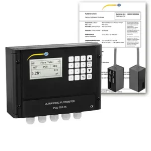 Medidor de vazão ultrassônico PCE-TDS 75-ICA incl. certificado de calibração ISO