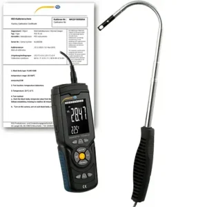 Medidor de vento PCE-HWA 30-ICA inclui certificado de calibração ISO Medição de ar