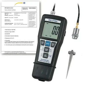 Medidor de vibração PCE-VT 204-ICA inclui certificado de calibração ISO
