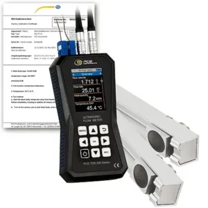 Medidor ultrassônico de vazão PCE-TDS 200+ MR-ICA incl. certificado de calibração ISO