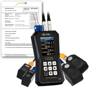 Medidor ultrassônico de vazão PCE-TDS 200+ SM-ICA incl. certificado de calibração ISO