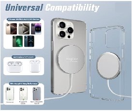 Carregador Magnético Sem Fio 2 em 1 Carregador Ultra Fino de Liga de Alumínio Compatível com as Séries iPhone 17/16/15/14/13/12 e AirPods 4/3/2/Pro
