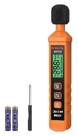 Medidor digital portátil de decibéis, faixa 30-130 dB, display retroiluminado verde