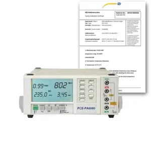 Wattímetro PCE-PA6000-ICA incl. certificado de calibração ISO