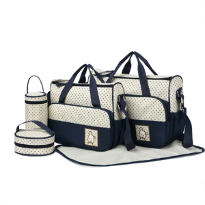 Kit de Bolsas Maternidade Impermeáveis 5 Peças: Bolsa de Mão, Trocador e Bolsa para Bebê